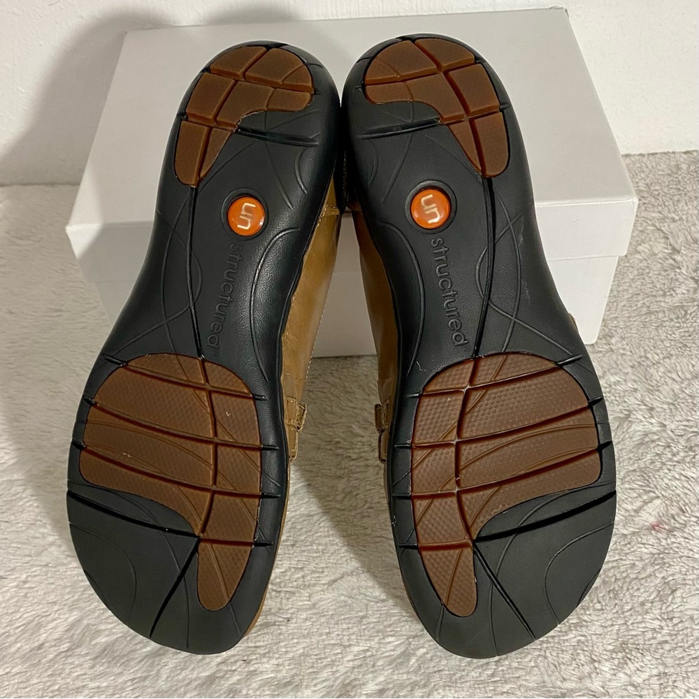 Clarks Unstructured Tan Leather Mary Jane Flats Women’s Size 7.5 M - Picture 7 of 10